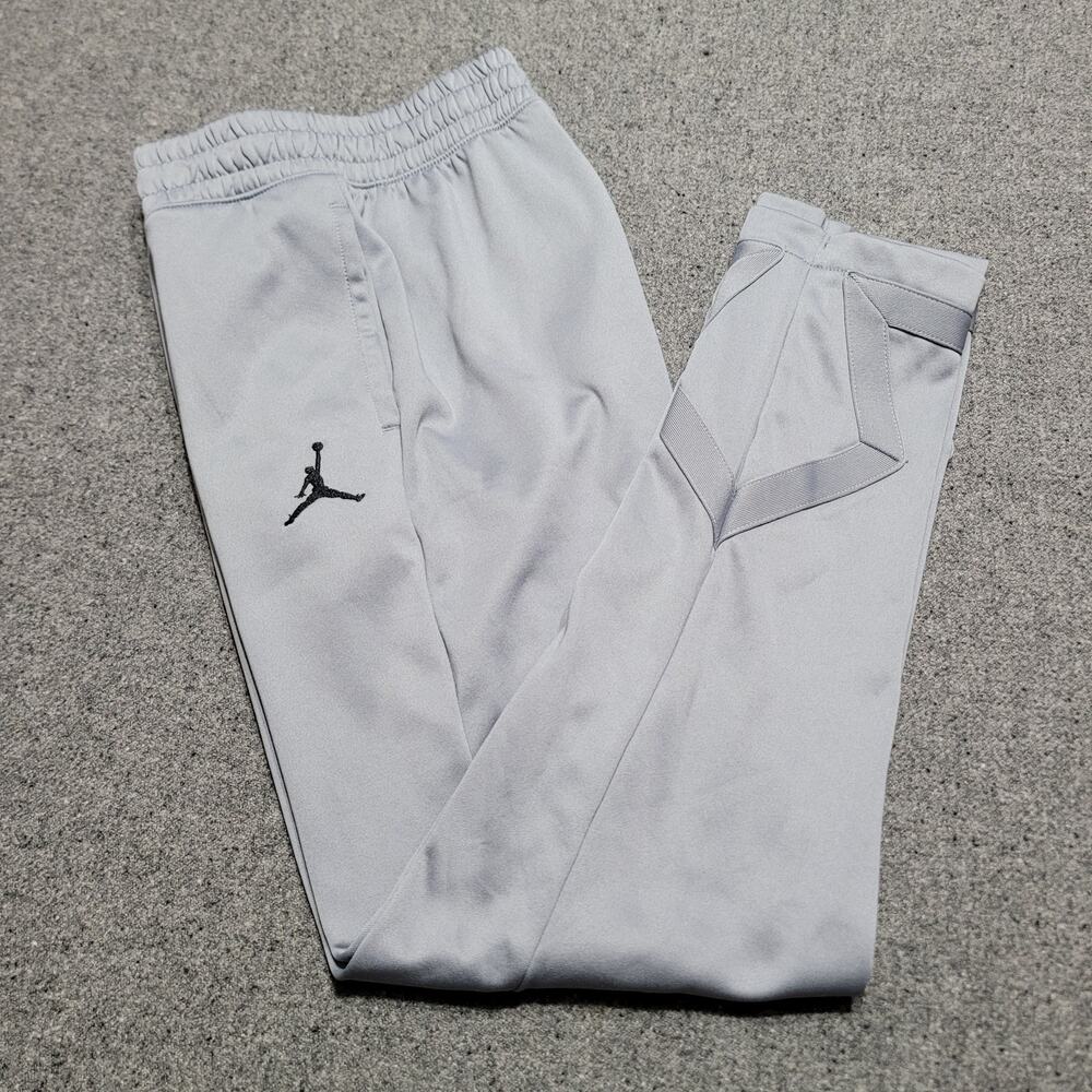 Air Jordan Pants Boys Large 12-13 Yrs Gray Dri Fit Track Sweats Jumpman Youth